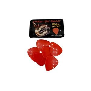 Snarling Dog Guitar Brain Picks 6 Piece w/ Collectible Tin Nylon 1.14mm Orange